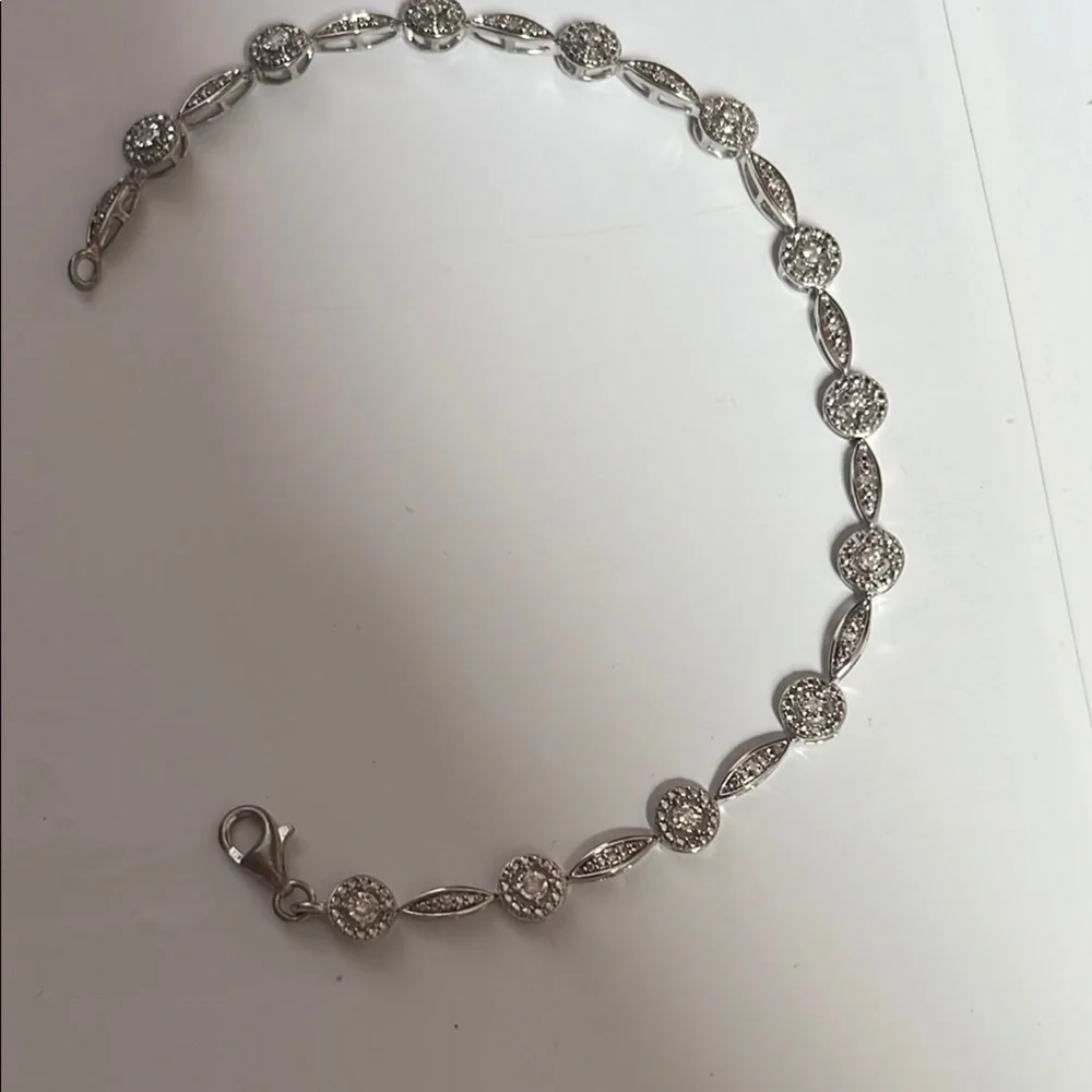 Kay Jewelers Silver Tennis Bracelet with real diamonds - Picture 9 of 12
